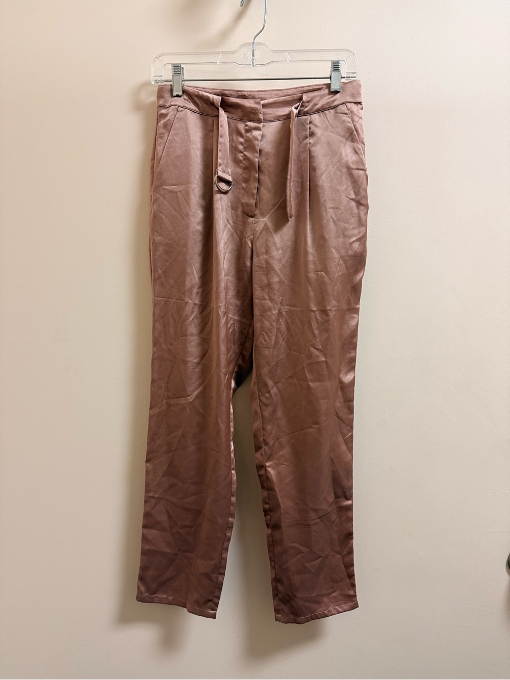 Glamorous Rose Satin Drawstring Pants